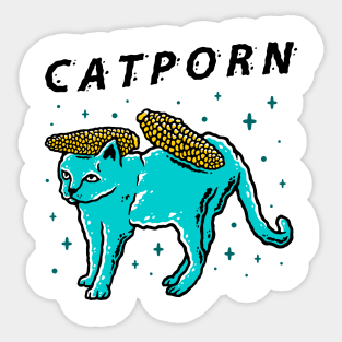 CAT + POPCORN Sticker